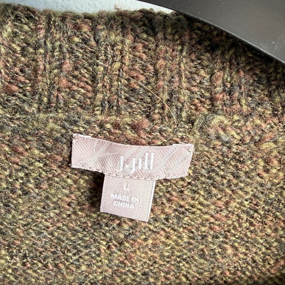 Brown and Green Sleeveless Wool Alpaca blend Sweater Vest, Large - Picture 9 of 10